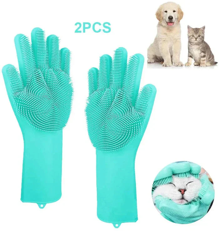 "Keep your pets clean and groomed with the Full Hand Pet Bath Glove for Cats and Dogs. This soft, silicone grooming glove gently removes loose fur, dirt, and tangles while providing a soothing massage. Perfect for bathing and deshedding, ensuring a stress-free grooming experience. Shop now at PetsGrocery.pk!"