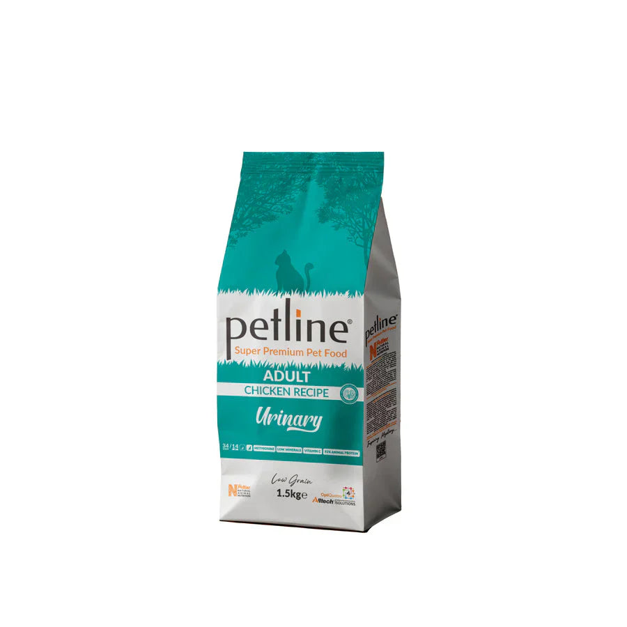 "Discover PETLINE Super Premium Urinary Cat Food, featuring a specialized formula designed to support and maintain your cat's urinary health. Perfect for promoting overall well-being and preventing urinary issues. Shop now!"