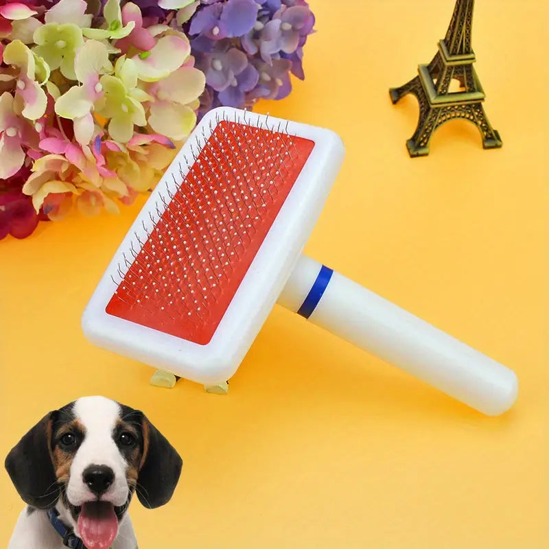 Keep your pet’s fur clean and tangle-free with the Plastic White Grooming Brush for Cats &amp; Dogs. Designed for gentle yet effective grooming, this brush removes loose hair, dirt, and dander while providing a soothing massage. Perfect for all coat types, ensuring a healthy and shiny coat. Shop now at PetsGrocery.pk!