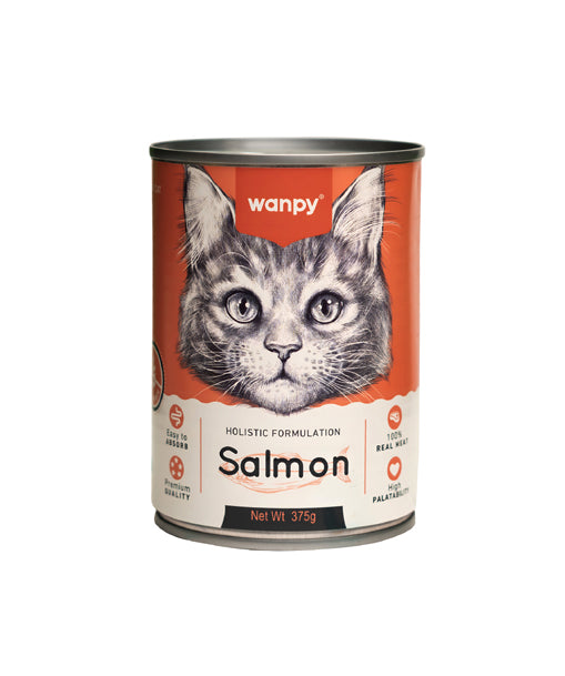 Wanpy Holistic Formulation Cat Can - 375g | Premium wet cat food with a holistic recipe, rich in essential nutrients for a healthy coat, strong muscles, and overall feline wellness. Perfect for adult cats of all breeds.