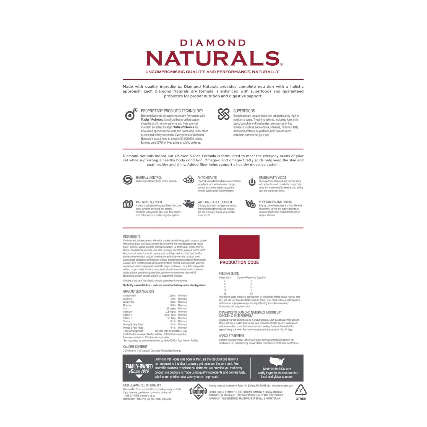 Shop Diamond Naturals Indoor Cat Food – Chicken &amp; Rice Formula. Crafted with high-quality ingredients for optimal nutrition and a healthy indoor lifestyle. Buy online in Pakistan today!