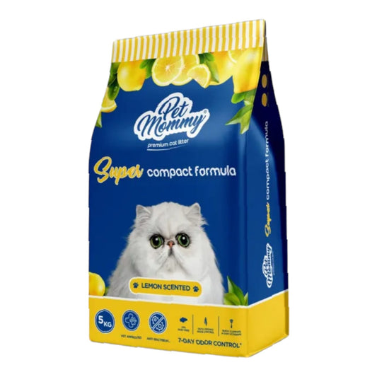Pet Mommy Cat Litter – Lemon Scented, Ultra-Clumping &amp; Dust-Free for Superior Odor Control. Keep Your Home Fresh &amp; Your Cat Comfortable with Long-Lasting Absorption.