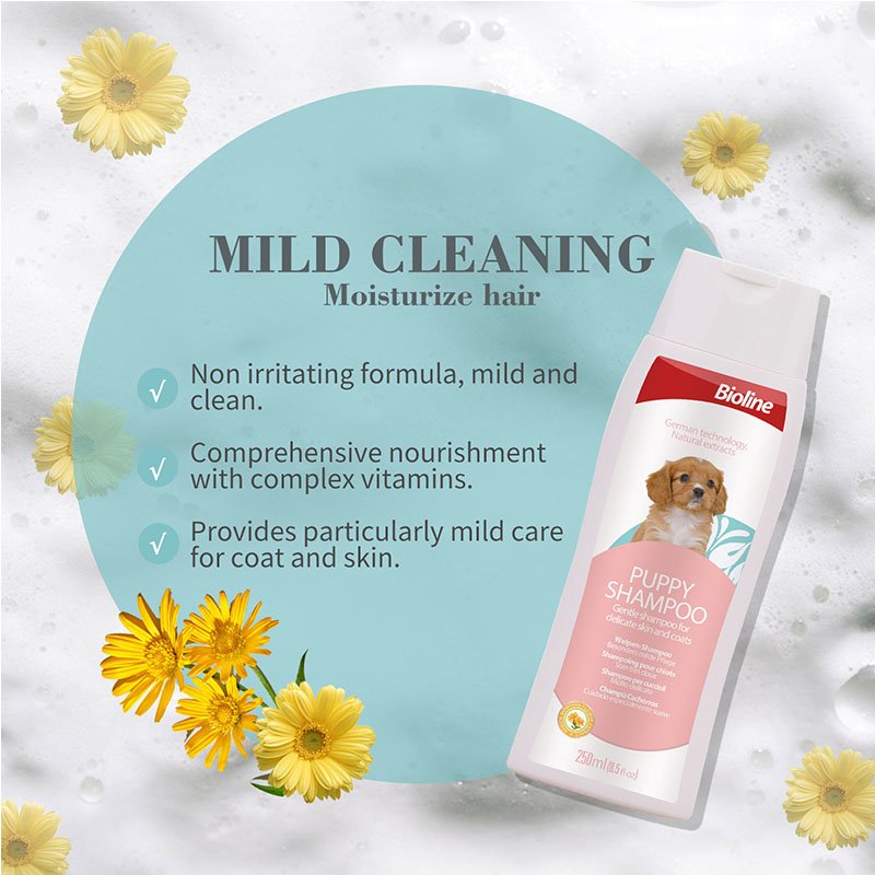 Puppy shampoo for dogs and cats no fragrance and colourant especially mild care.